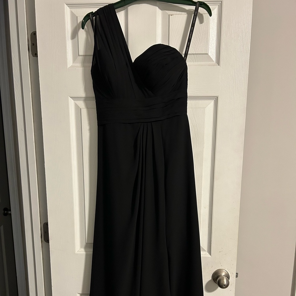 Bill Levkoff Black Ruched Sweetheart Maxi Dress